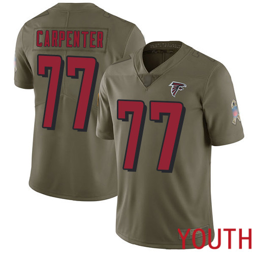 Atlanta Falcons Limited Olive Youth James Carpenter Jersey NFL Football #77 2017 Salute to Service
